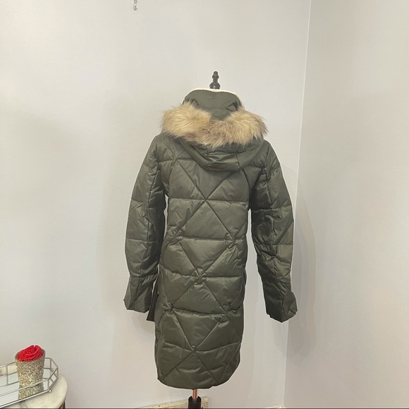 Lauren Ralph Lauren Faux Fur Trim Hooded Puffer Jacket In Litchfield Loden NWT - Picture 10 of 16